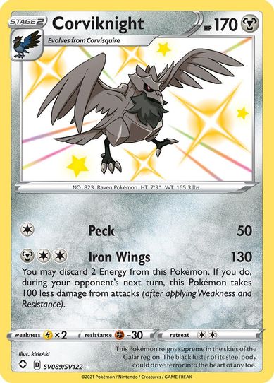 Corviknight (SV089/SV122) [Shining Fates: Shiny Vault]