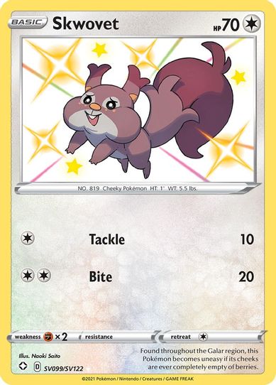 Skwovet (SV099/SV122) [Shining Fates: Shiny Vault]