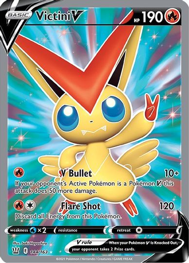 Victini V (Full Art) (144/163) [Sword & Shield: Battle Styles]