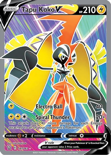 Tapu Koko V (Full Art) (147/163) [Sword & Shield: Battle Styles]