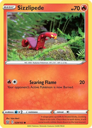 Sizzlipede (029/163) [Sword & Shield: Battle Styles]