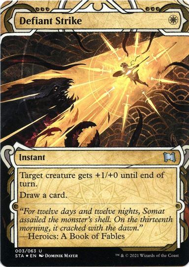 Defiant Strike (Foil Etched) (3) [Strixhaven: Mystical Archives]