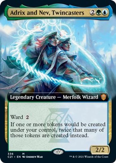 Adrix and Nev, Twincasters (Extended Art) (336) [Commander 2021]