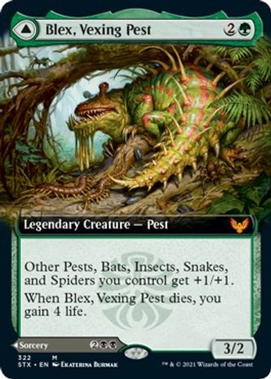 Blex, Vexing Pest (Extended Art) (322) [Strixhaven: School of Mages]