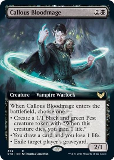 Callous Bloodmage (Extended Art) (302) [Strixhaven: School of Mages]