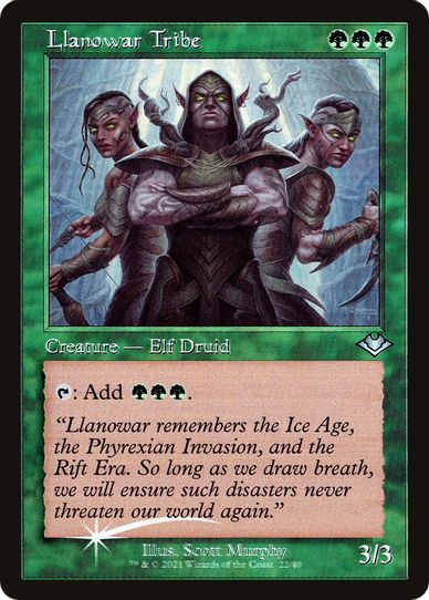 Llanowar Tribe (Retro Frame) (22) [Modern Horizons]