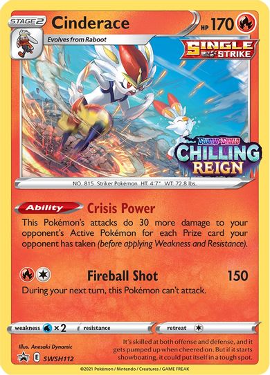 Cinderace SWSH112 (Prerelease Promo) (SWSH112) [SWSH: Sword & Shield Promo Cards]