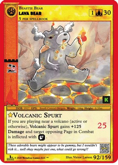 Lava Bear (92) [Cryptid Nation: Kickstarter Edition]