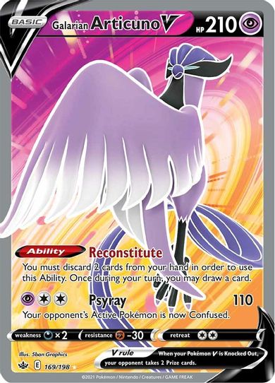 Galarian Articuno V (Full Art) (169/198) [Sword & Shield: Chilling Reign]