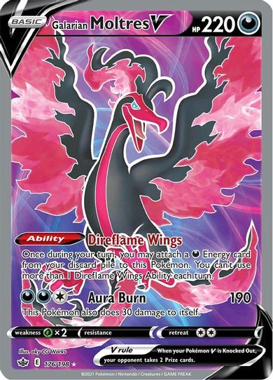 Galarian Moltres V (Full Art) (176/198) [Sword & Shield: Chilling Reign]