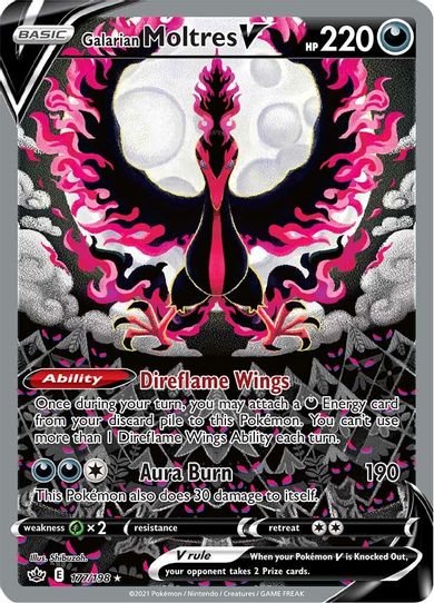 Galarian Moltres V (Alternate Full Art) (177/198) [Sword & Shield: Chilling Reign]