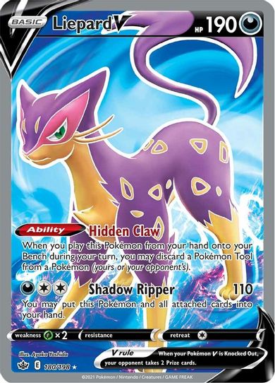Liepard V (Full Art) (180/198) [Sword & Shield: Chilling Reign]