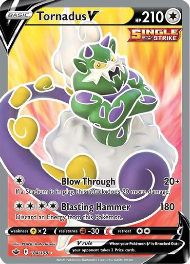 Tornadus V (Full Art) (184/198) [Sword & Shield: Chilling Reign]