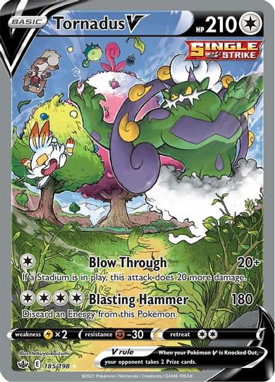 Tornadus V (Alternate Full Art) (185/198) [Sword & Shield: Chilling Reign]