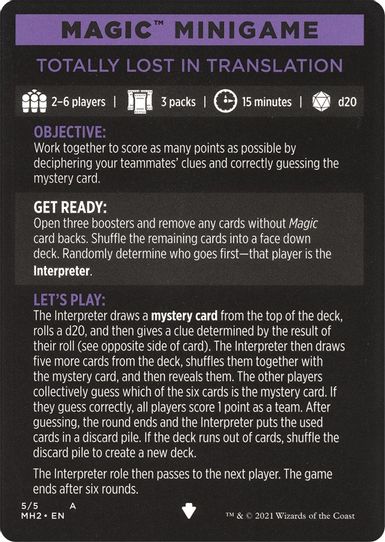 Magic Minigame: Totally Lost in Translation (5) [Modern Horizons 2]