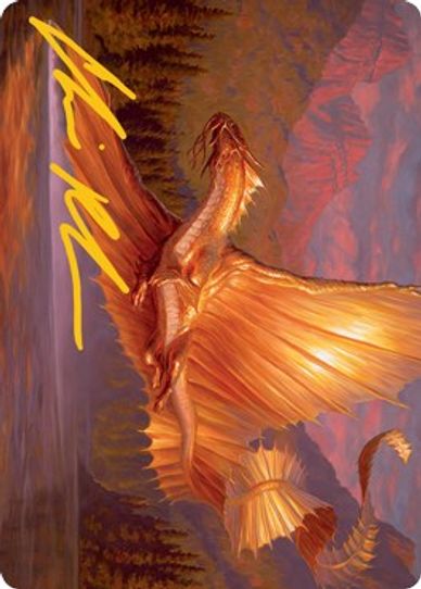 Adult Gold Dragon Art Card (Gold-Stamped Signature) (58) [Art Series: Adventures in the Forgotten Realms]
