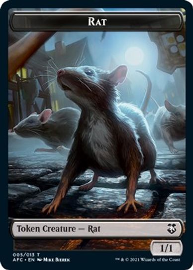RatZombie Double-sided Token [Commander: Adventures in the Forgotten Realms]