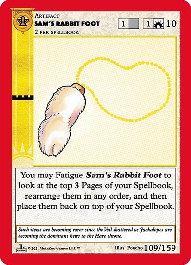 Sam's Rabbit Foot (109) [Cryptid Nation: First Edition]