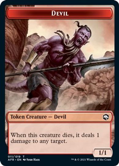 Devil // Icingdeath, Frost Tongue Double-sided Token [Adventures in the Forgotten Realms]
