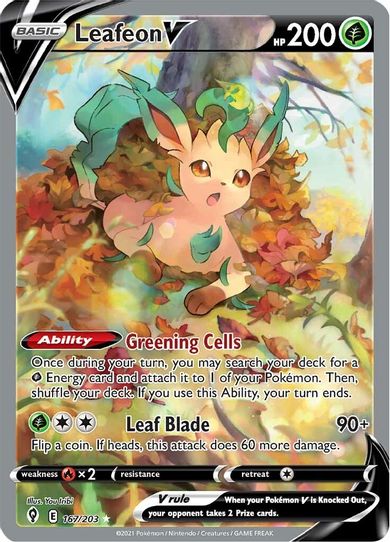 Leafeon V (Alternate Full Art) (167/203) [Sword & Shield: Evolving Skies]