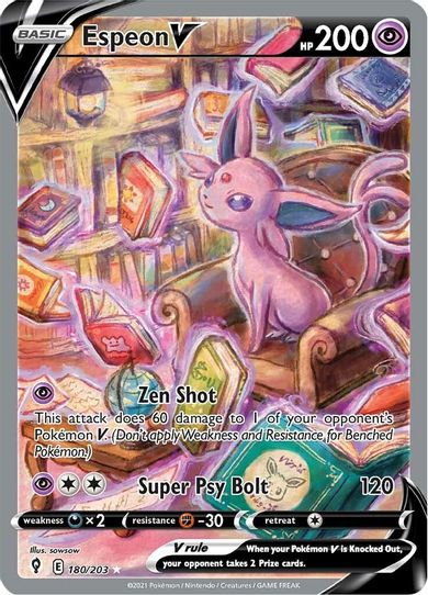 Espeon V (Alternate Full Art) (180/203) [Sword & Shield: Evolving Skies]