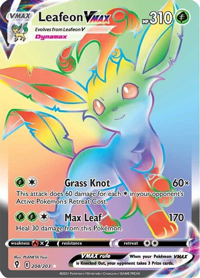 Leafeon VMAX (Secret) (204/203) [Sword & Shield: Evolving Skies]
