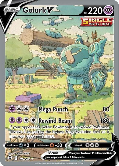 Golurk V (Alternate Full Art) (182/203) [Sword & Shield: Evolving Skies]