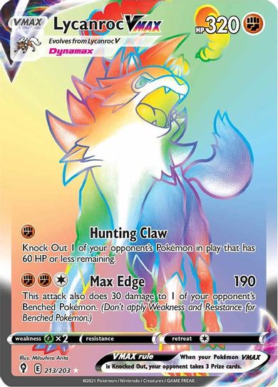 Lycanroc VMAX (Secret) (213/203) [Sword & Shield: Evolving Skies]