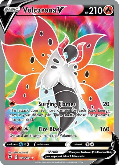 Volcarona V (Full Art) (170/203) [Sword & Shield: Evolving Skies]