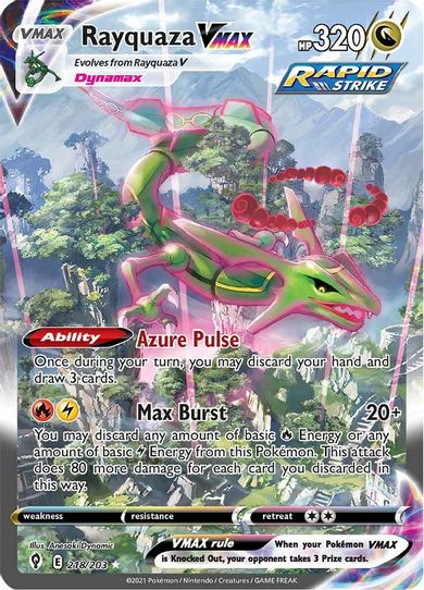Rayquaza VMAX (Alternate Art Secret) (218/203) [Sword & Shield: Evolving Skies]