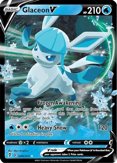 Glaceon V (040/203) [Sword & Shield: Evolving Skies]