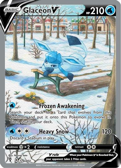 Glaceon V (Alternate Art Full) (175/203) [Sword & Shield: Evolving Skies]