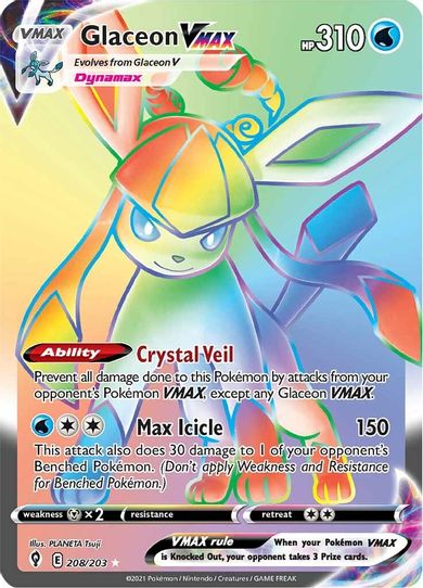 Glaceon VMAX (Secret) (208/203) [Sword & Shield: Evolving Skies]