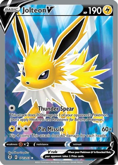 Jolteon V (Full Art) (177/203) [Sword & Shield: Evolving Skies]