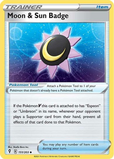 Moon & Sun Badge (151/203) [Sword & Shield: Evolving Skies] – Pokemon Plug