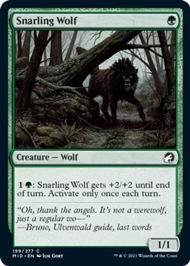 Snarling Wolf (199) [Innistrad: Midnight Hunt]