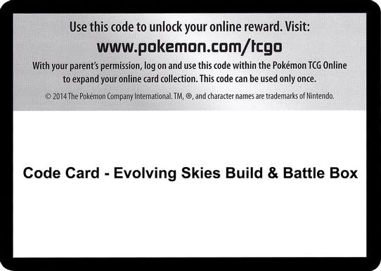 Code Card - Evolving Skies Build & Battle Box [Sword & Shield: Evolving Skies]