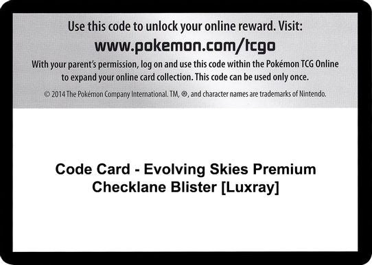 Code Card - Evolving Skies Premium Checklane Blister [Luxray] [Sword & Shield: Evolving Skies]