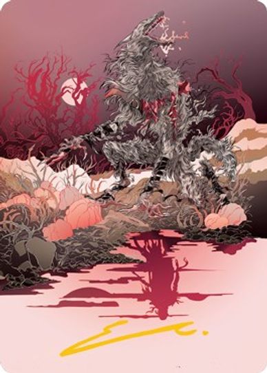 Arlinn, the Moon's Fury Art Card () (Gold-Stamped Signature) (4) [Art Series: Innistrad: Midnight Hunt]