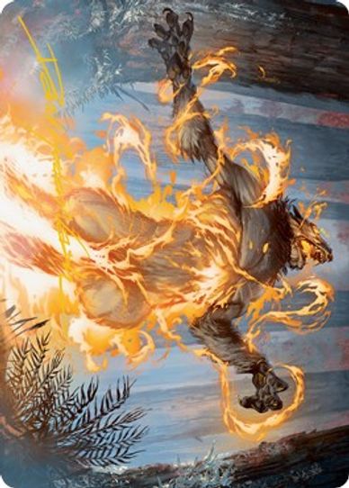 Burn the Accursed Art Card (Gold-Stamped Signature) (42) [Art Series: Innistrad: Midnight Hunt]