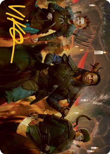 Candlelit Cavalry Art Card (Gold-Stamped Signature) (48) [Art Series: Innistrad: Midnight Hunt]