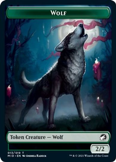 WolfBeast Double-sided Token [Innistrad: Midnight Hunt]