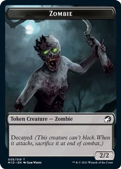 ZombieElemental Double-sided Token [Innistrad: Midnight Hunt]