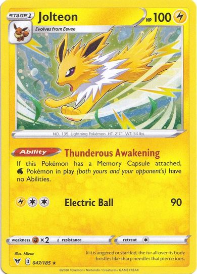Jolteon (Cosmos Holo) (047/185) [Miscellaneous Cards & Products]