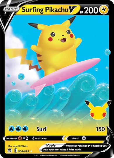  Surfing Pikachu V & Vmax 008/025 & 009/025