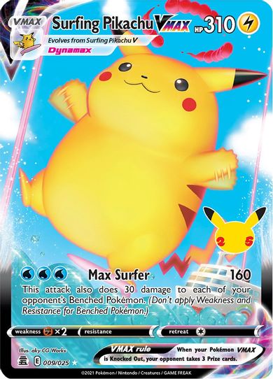 Surfing Pikachu VMAX (009/025/25) [Celebrations]