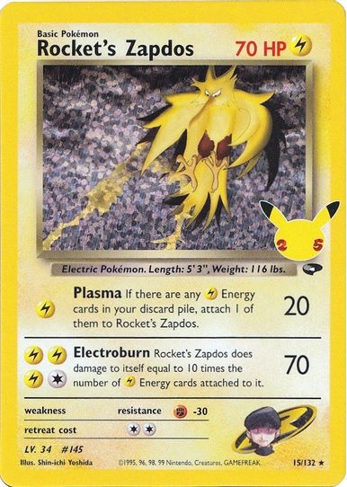 Rocket's Zapdos (15/132) [Celebrations: Classic Collection]