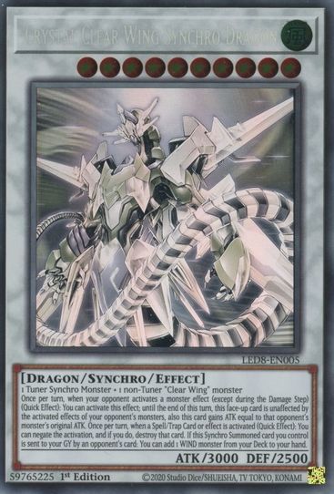 Crystal Clear Wing Synchro Dragon (Ghost Rare) (LED8-EN005) [Legendary Duelists: Synchro Storm]