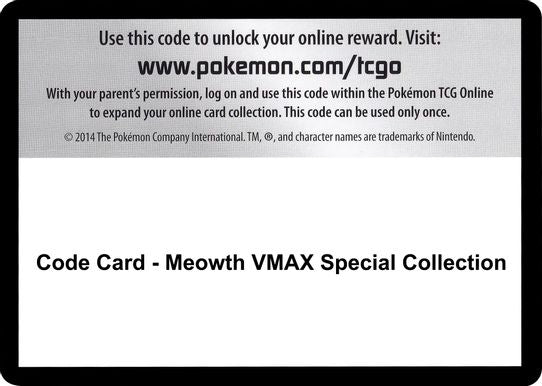 Code Card - Meowth VMAX Special Collection [Miscellaneous Cards & Products]