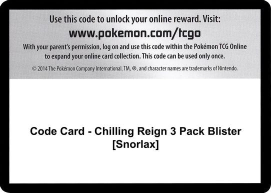 Code Card - Chilling Reign Pack Blister [Snorlax] [SWSH06: Chilling Reign]